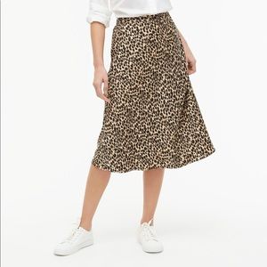 JCrew Pleated Cheetah Skirt